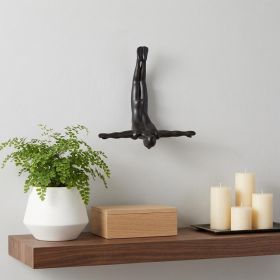 7" Black Diver Resin Wall Decor