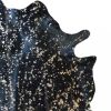 6 Ft Gold Devore On Black Stenciled Cowhide Rug