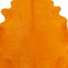 6 Ft Vibrant Orange Stenciled Cowhide Rug