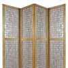 84" Clear Capiz Mother of Pearl Folding Three Panel Screen Room Divider