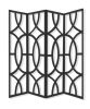 84 X 2 X 84 Black Wood 4 Panel  Screen