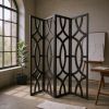 84 X 2 X 84 Black Wood 4 Panel  Screen