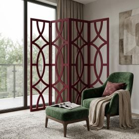 84 X 2 X 84 Red Wood 4 Panel  Screen