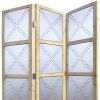 63 X 2 X 84 Silver Wood 3 Panel  Screen
