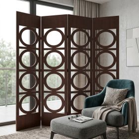 84" X 2" X 84" Brown 4 Panel Wood  Screen