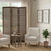 Distressed Light Wood Shutter Three Panel Room Divider Screen