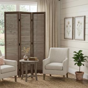 Distressed Light Wood Shutter Three Panel Room Divider Screen