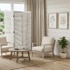 Distressed White Wood Shutter Three Panel Room Divider Screen