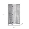 Distressed White Wood Shutter Three Panel Room Divider Screen