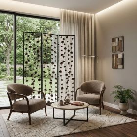 48 X 1 X 71 Gray And Bronze Metal Falling Blooms  Screen