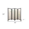 78 X 1 X 63 Multicolor Fabric And Wood Flourshing  Screen