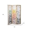 61 X 1.5 X 72 Multicolor Fabric And Wood Crisscross  Screen