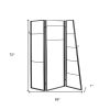 Contemporary Metal Coatrack Three Panel Room Divider Screen