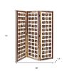 Mod Floating Wood Squares Three Panel Room Divider Screen