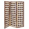 Mod Floating Wood Squares Three Panel Room Divider Screen