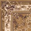 8' X 11' Beige Ivory Machine Woven Hand Carved Floral Medallion Indoor Area Rug