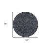 8' Black Heather Round Indoor Shag Rug