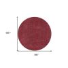 8' Round  Polyester Red Heather Area Rug