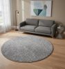 8' Gray Round Hand Woven Area Rug