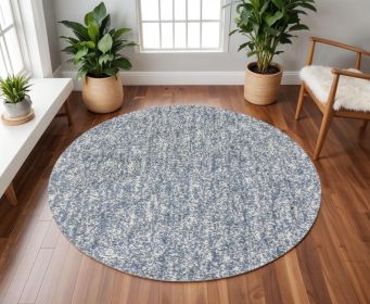 8' Slate Grey Heather Round Indoor Shag Rug