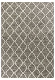 5' X 7' Dark Grey Hand Woven Diamond Pattern Indoor Area Rug