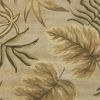 5' X 8' Sand Beige Hand Tufted Tropical Leaves Indoor Area Rug