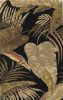 5' X 8' Midnight Black Hand Tufted Tropical Leaves Indoor Area Rug