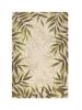 5' X 8' Ivory Hand Tufted Bordered Tropical Leaves Indoor Area Rug