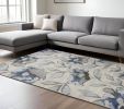 7' X 10' Blue and Gray Area Rug