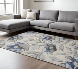 7' X 10' Blue and Gray Area Rug