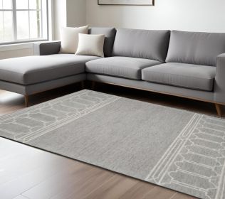 8' X 10'  Wool Grey Area Rug