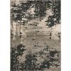 7' X 10'  Polyester Silver Charcoal Area Rug