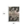 7' X 10'  Polyester Silver Charcoal Area Rug