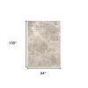 7' X 10'  Polyester Sand Silver Area Rug
