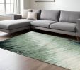 8' X 11' Silver Grey Machine Woven Abstract Brushstroke Indoor Area Rug