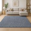 8' X 11'  'Indigo And Ivory Heather Shag Area Rug