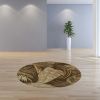 7' Round Wool Mocha Area Rug
