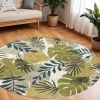 7' Round Wool Ivory  Area Rug
