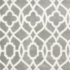 8' X 11' Grey Ivory Machine Woven Ogee Indoor Shag Area Rug