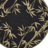 8' Black Hand Tufted Bordered Tropical Bamboo Round Indoor Area Rug