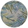 7' Round Wool Grey Or  Blue Area Rug