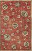 8' X 11' Sienna Orange Hand Tufted Allover Traditional Floral Indoor Area Rug