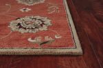 8' X 11' Sienna Orange Hand Tufted Allover Traditional Floral Indoor Area Rug