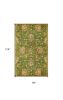 8' X 11' Green and Ivory Wool Floral Handmade Area Rug