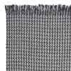 9' X 12' Grey Hand Woven Houndstooth With Braided Fringe Indoor Area Rug