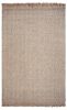 9' X 12' Oatmeal Beige Hand Woven Herringbone With Braided Fringe Indoor Area Rug