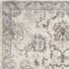 9' X 13' Ivory Machine Woven Distressed Floral Traditional Indoor Area Rug