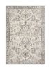 9' X 13' Ivory Machine Woven Distressed Floral Traditional Indoor Area Rug