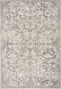 9' X 13' Ivory Machine Woven Distressed Floral Vines Indoor Area Rug