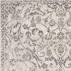 9' X 13' Ivory Machine Woven Distressed Floral Vines Indoor Area Rug